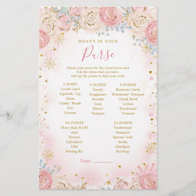 Girl Penguin Winter Snowflake What's in your Purse (Framsida)