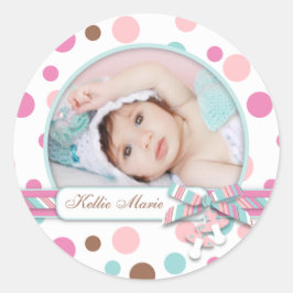 Girl Photo Sticker R FP Runt Klistermärke