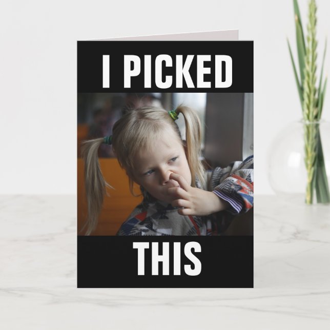 GIRL PICKING NOSE FUNNY BIG FÖDELSEDAGSKORT KORT (Framsida)