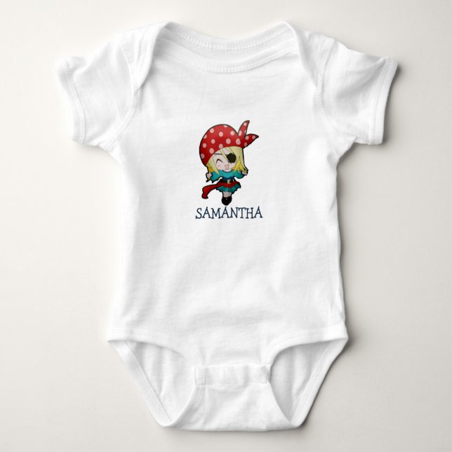 Girl Pirat Baby Bodykostym T Shirt (Framsida)