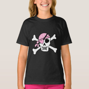 Girl Pirat Skull och Bones Black T Shirt
