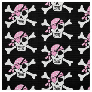 Girl Pirat Skull och Bones Black Tyg