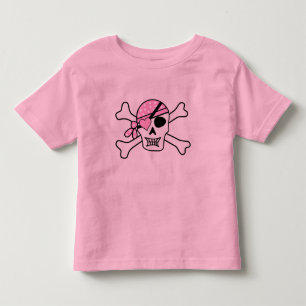 Girl Pirat Skull och Bones Småbarn Rosa T Shirt