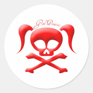 Girl Pirates Stickers Runt Klistermärke