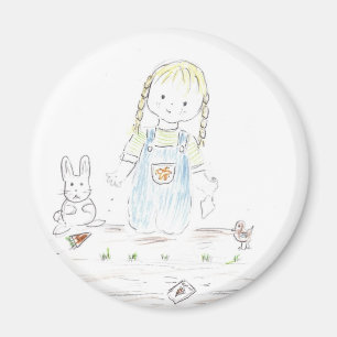 Girl Planting Magnet