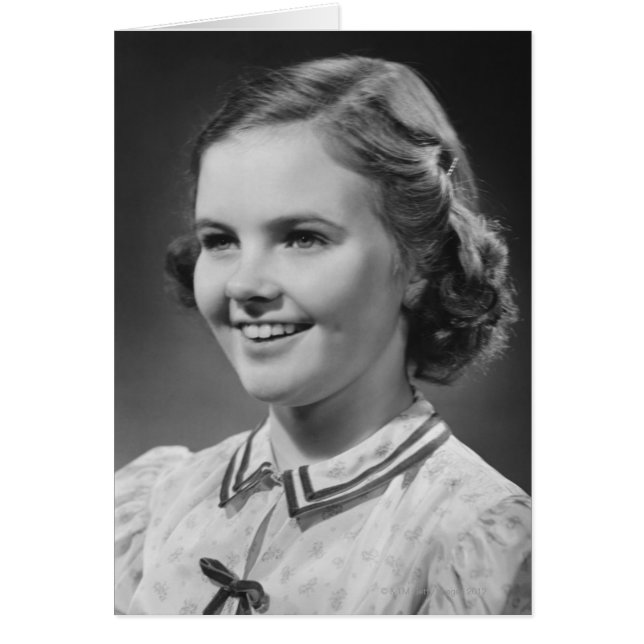 Girl Posing in Studio Hälsningskort (Framsidan)