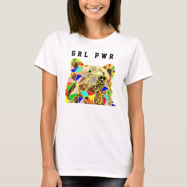 Girl Power Bear T Shirt (Framsida)