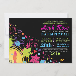 GIRL POWER Bright Bat mitzvah inbjudan