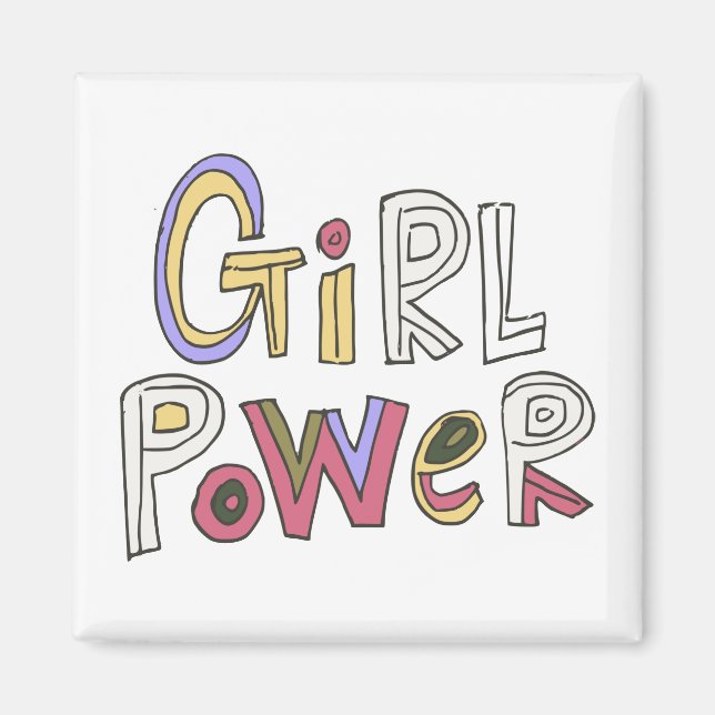 Girl Power Colorful PowerPuff Girl Magnet (Framsidan)