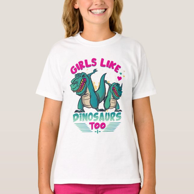Girl Power: Dinosaur Edition T Shirt (Framsida)