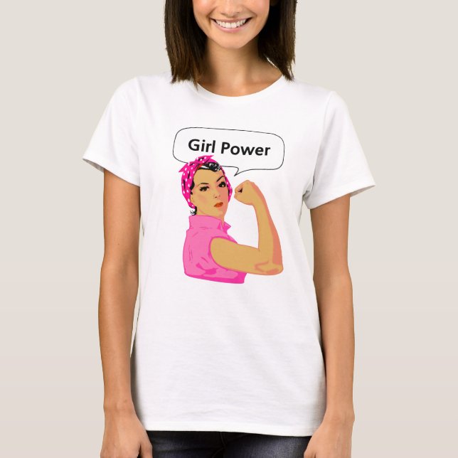 Girl Power Editable Text T-Shirt (Framsida)