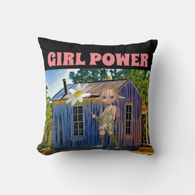 GIRL POWER ELF GIRL PILLOWS KUDDE (Framsida)