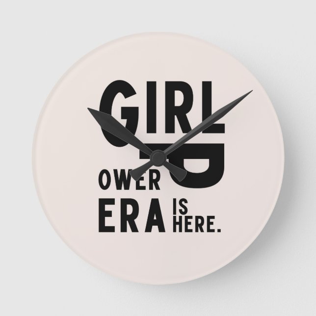 Girl Power Era Feminist Rund Klocka (Framsida)