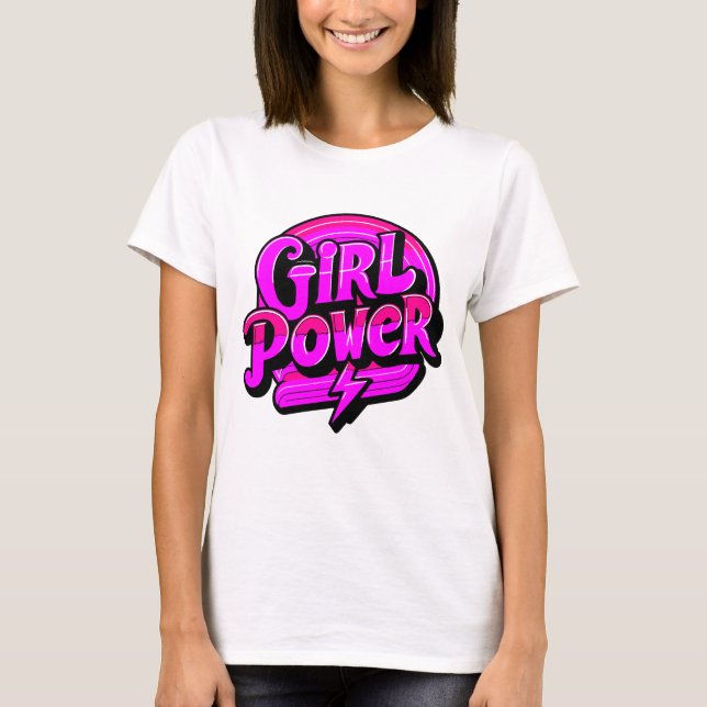 "Girl Power" Feminist T Shirt (Framsida)