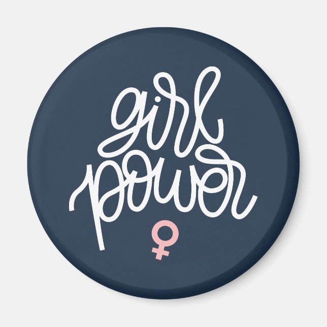 "Girl Power", feminist Themme Magnet (Framsidan)