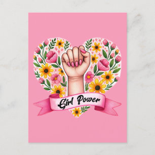 Girl Power Feminist Vykort
