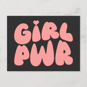 Girl Power Feminist Vykort
