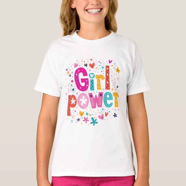 Girl Power Flower T-shirt (Framsida)