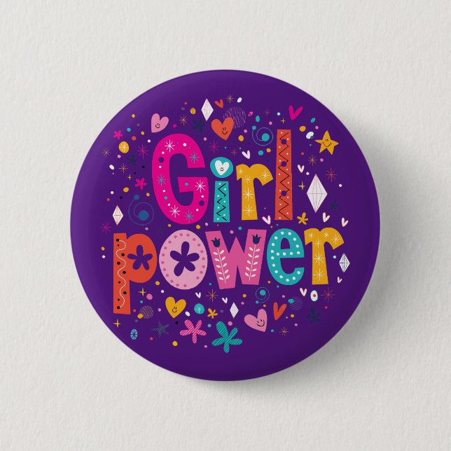 Girl Power Glossy Lila Knapp (Framsida)