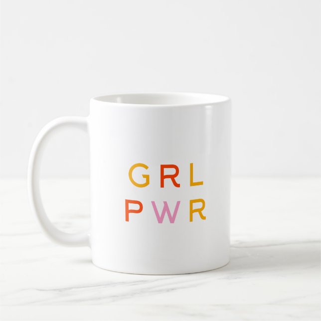 Girl Power | GRL PWR | Modern feminist | Minimal Kaffemugg (Vänster)