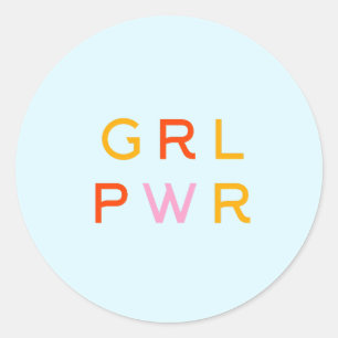 Girl Power   GRL PWR   Modern feminist   Minimal Runt Klistermärke