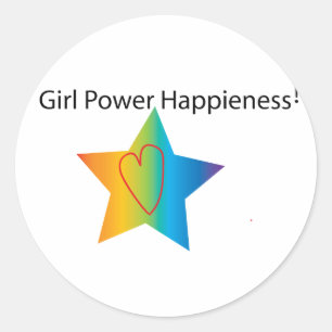 Girl Power Happity Sticker Runt Klistermärke