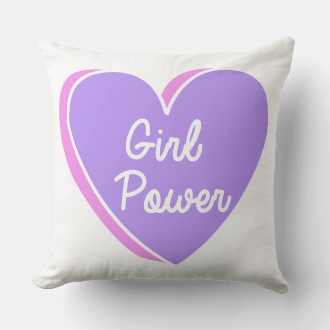 Girl Power Heart Dekorativ kudde (Framsida)