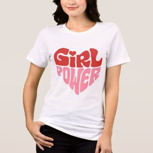 Girl Power Heart Design T Shirt