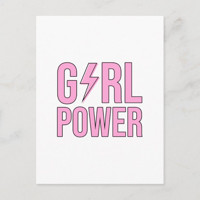 Girl Power Lightning Vykort (Framsida)