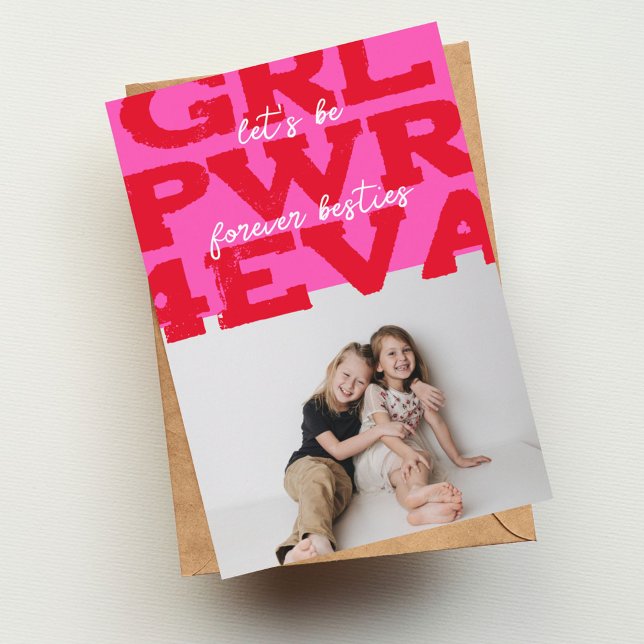 Girl Power Lycklig Galentine's Day with Photo Kort (Skapare uppladdad)