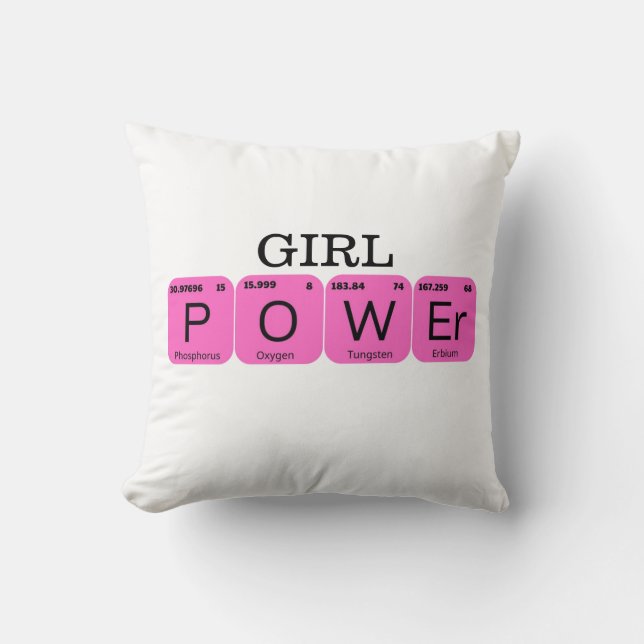 Girl Power Periodic Tablo Inslag Kudde (Framsida)