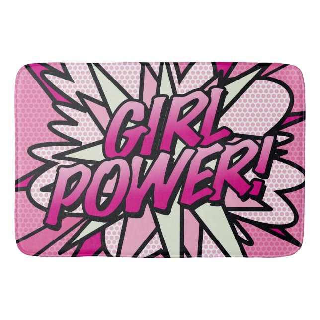 GIRL POWER Roligt Retro Tecknad Bok Pop Art Badrumsmatta (Framsidan)