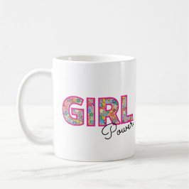 Girl Power | Rosa Girly Benice WildblommWomen Kaffemugg