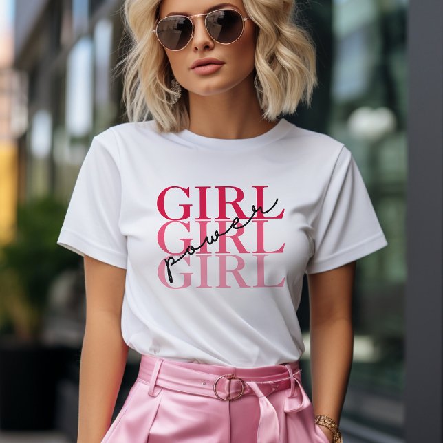 Girl Power | Rosa Modern feminist T Shirt (Skapare uppladdad)