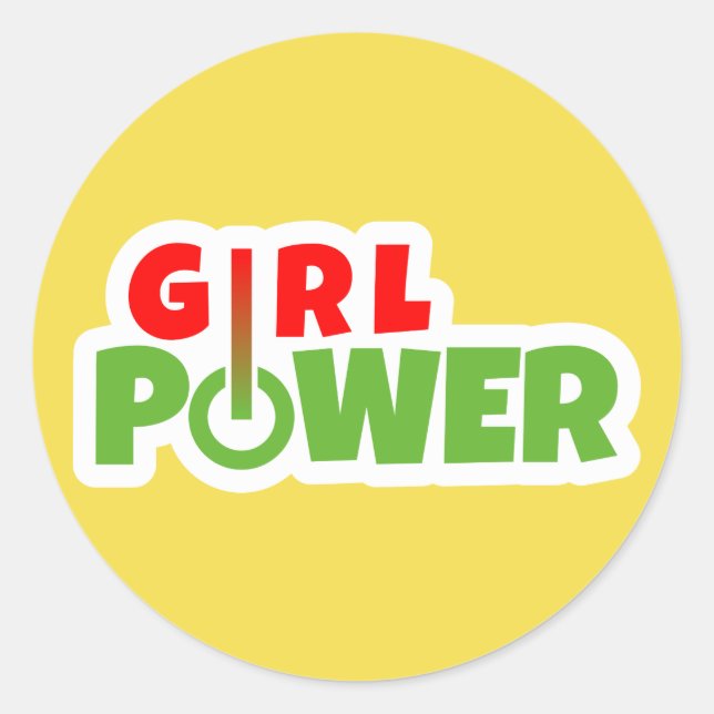 Girl Power Runt Klistermärke (Framsida)