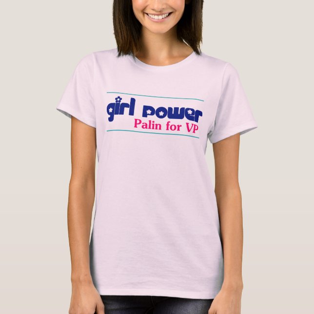 Girl Power - Sarah Palin för VP T Shirt (Framsida)