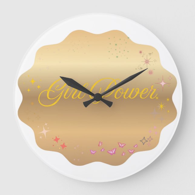 Girl Power Shape Stor Klocka (Framsida)