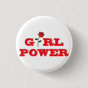 Girl Power T-Shirt - Fantastisk Kvinnor, feminist Knapp