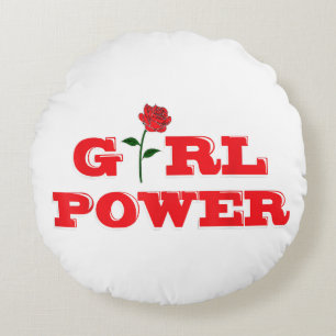 Girl Power T-Shirt - Fantastisk Kvinnor, feminist Rund Kudde