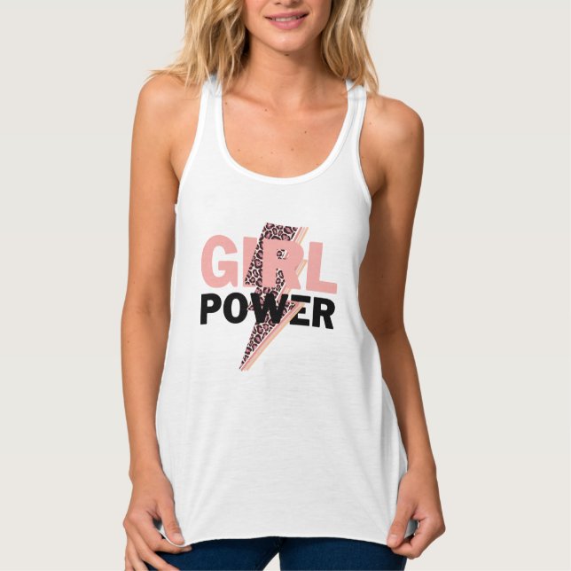 Girl Power T-Shirt Linne Med Racerback (Framsida)