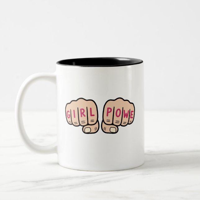 Girl Power Two-Tone Coffee Mug Två-Tonad Mugg (Vänster)
