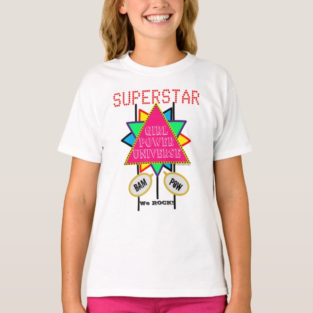 Girl Power Universe Rosa Superstar T Shirt (Framsida)