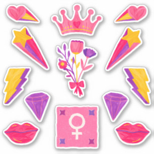 "Girl Power Women Empowercker Sticker Pack" Klistermärken