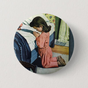 Girl Praying at Bedtime, the Lord's Prayer Knapp