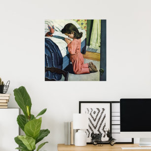 Girl Praying at Bedtime, the Lord's Prayer Poster