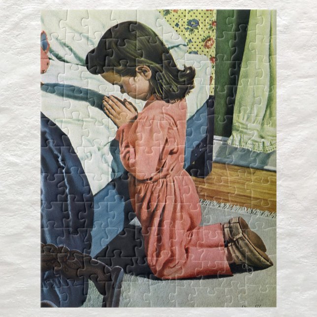 Girl Praying at Bedtime, the Lord's Prayer Pussel (Skapare uppladdad)