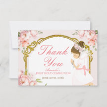 Girl Praying Guld 1:a Heligan Communion Tack