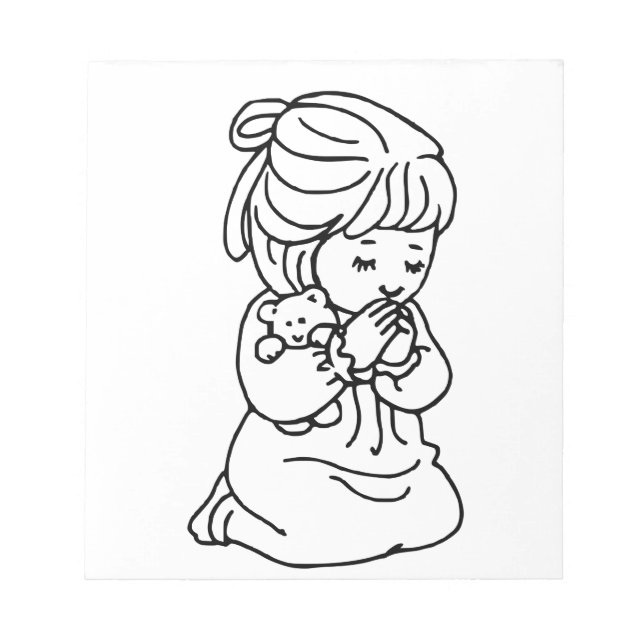 Girl Praying Illustration Anteckningsblock (Framsida)