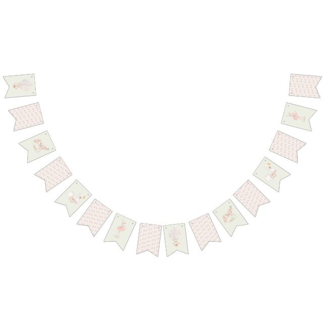 Girl Princess Fairytale Ballerina Sage Cream Party Vimplar (Alla)