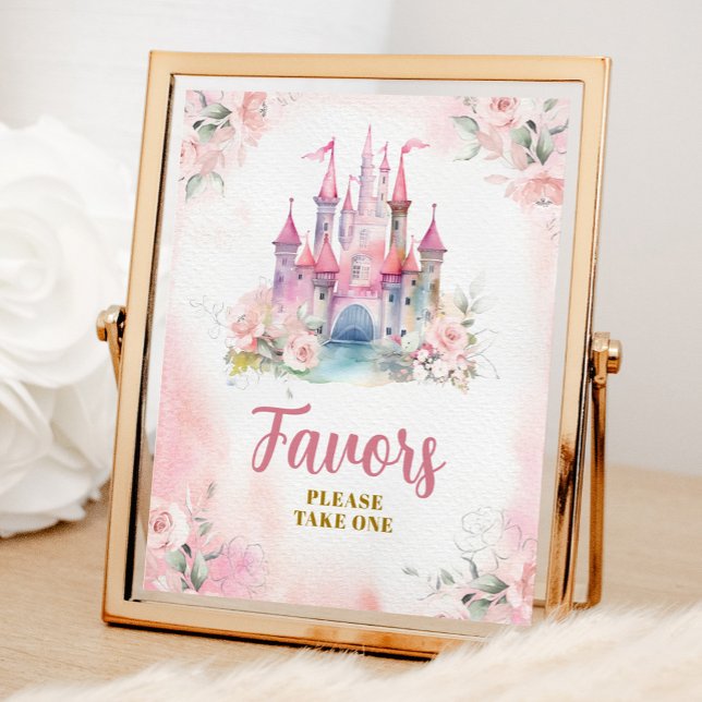 Girl Princess Royal Castle 5th Birthday Favors Poster (Skapare uppladdad)